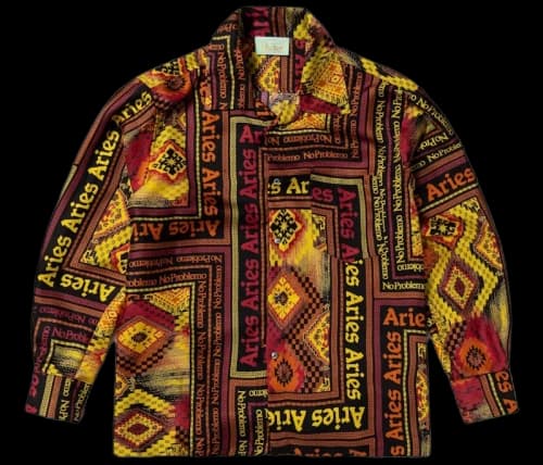 Aries Scarf Print Silk Longsleeve Shirt Multi
