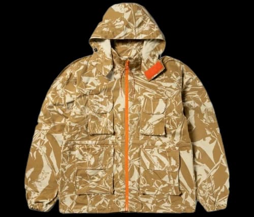 Aries Crinkle Camo Cargo Jacket Pebble