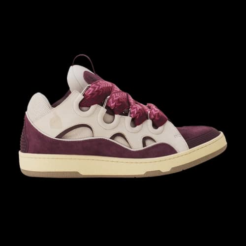 Lanvin Leather Curb Biege Burgundy