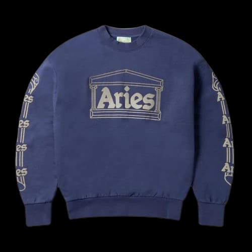 Aries Reflective Column Sweatshirt 'Navy'
