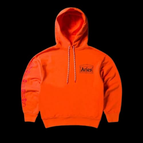 Aries Logo Print Hoodie 'Orange'