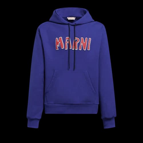Marni Long-Sleeve Hooded Sweatshirt 'Ocean'