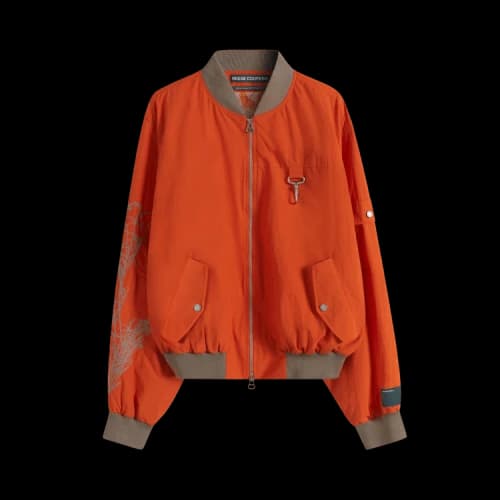 Reese Cooper Desert Marigold Embroidered Nylon Bomber Jacket 'Orange'