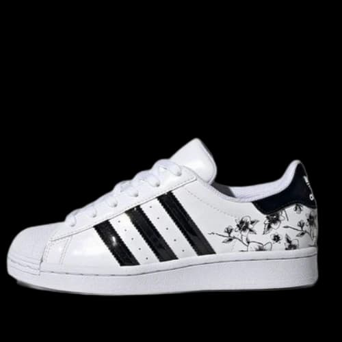 (GS) adidas originals Superstar J 'White Black'