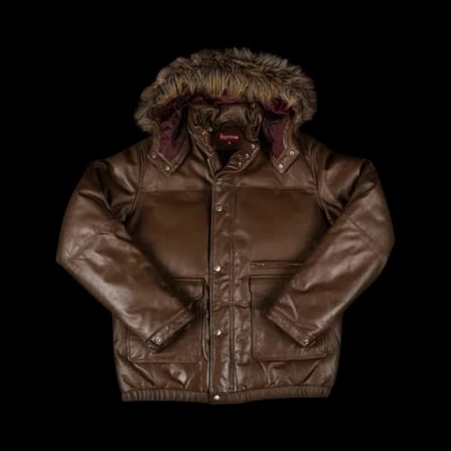 Supreme Leather Fur Lined Jacket 'Brown'