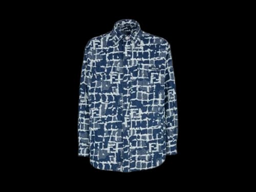 Fendi FF Logo Denim Jacket Blue