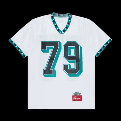 Vintage Supreme Diamond Rib Football Top 'White'