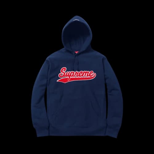 Supreme Chenille Script Hooded Sweatshirt 'Navy'