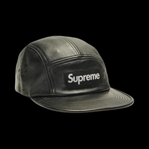 Supreme Leather Camp Cap 'Black'