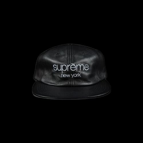 Supreme Leather Classic Logo 6-Panel 'Black'