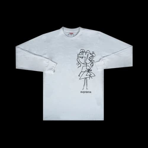 Supreme Sketch Long-Sleeve Tee 'White'