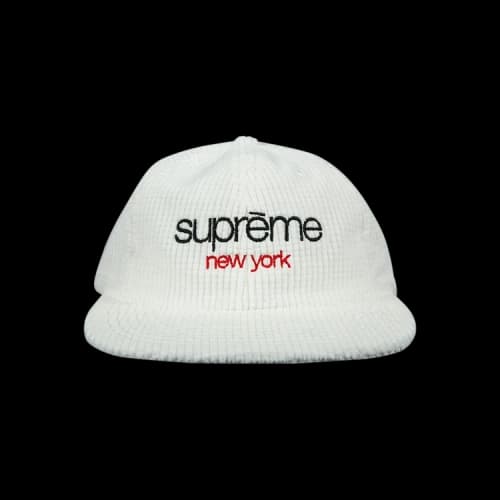Supreme Waffle Cord Classic Logo 6-Panel 'White'