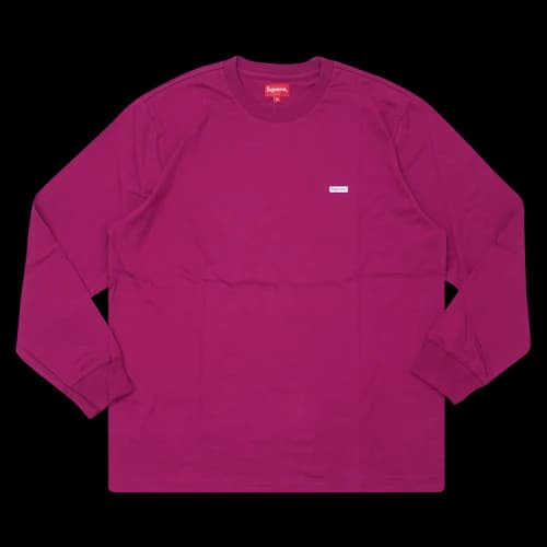 Supreme Metallic Box Logo Long-Sleeve Tee 'Magenta'