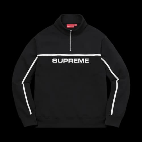 Supreme 2-Tone Half Zip Sweatshirt 'Black'