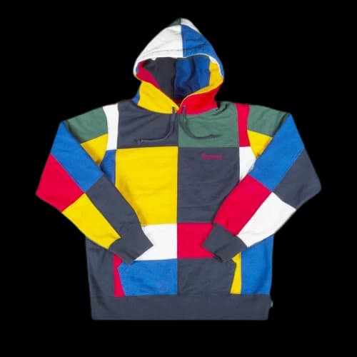 Supreme Patchwork Hooded Sweatshirt 'Navy'