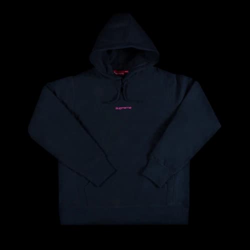 Supreme Compact Logo Hooded Sweatshirt 'Navy'