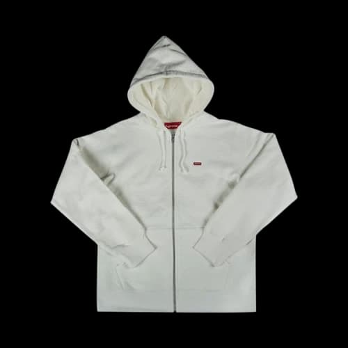 Supreme Small Box Zip Up Sweatshirt 'White'