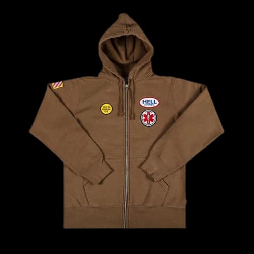 Supreme Hysteric Glamour Patches Zip Up Sweatshirt 'Brown'