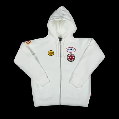 Supreme Hysteric Glamour Patches Zip Up Sweatshirt 'White'