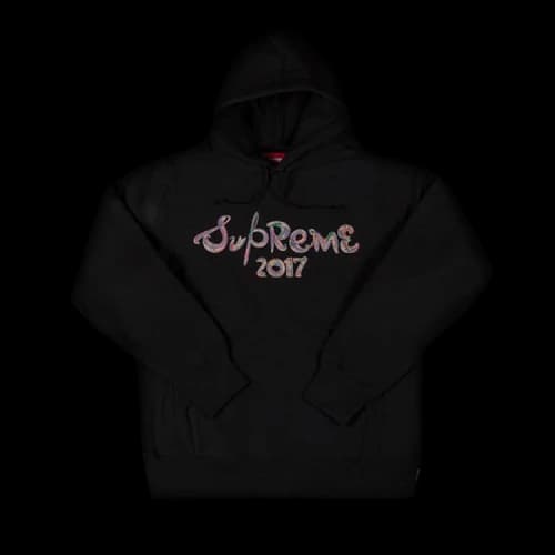 Supreme Brush Logo Hooded Sweatshirt 'Black'