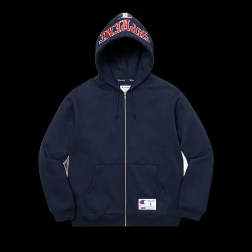 Supreme x Champion Arc Logo Zip Up Sweat 'Navy'