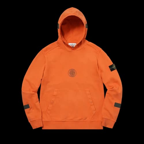 Supreme x Stone Island Hooded Sweatshirt 'Orange'