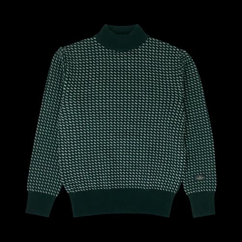 Aimé Leon Dore Woolrich Knitted Birdseye Mock Neck Sweater 'Green'