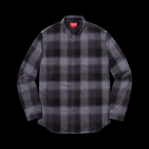 Supreme Shadow Plaid Flannel Shirt 'Black'