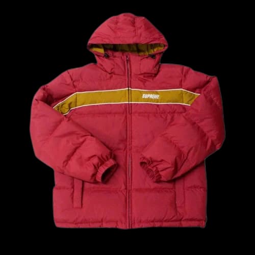 Supreme Stripe Panel Down Jacket 'Burgundy'