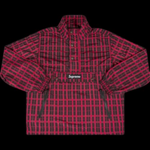 Supreme Nylon Plaid Pullover 'Red'