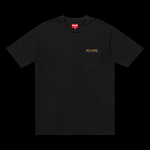 Supreme Embroidered Pocket Tee 'Black'