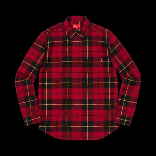 Supreme Tartan Long-Sleeve Flannel Shirt 'Red'