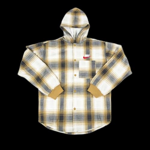 Supreme x Nike Plaid Hooded Sweatshirt 'Mustard'