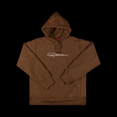 Supreme Classic Script Hooded Sweatshirt 'Brown'