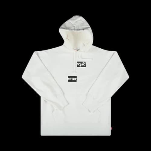 Supreme x Comme des Garçons Shirt Split Box Logo Hooded Sweatshirt 'White'