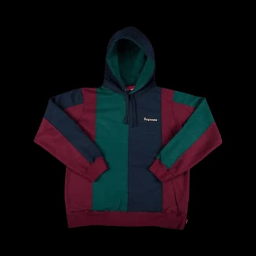 Supreme Tricolor Hooded Sweatshirt 'Burgundy'