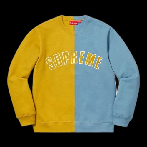 Supreme Split Crewneck Sweatshirt 'Mustard'