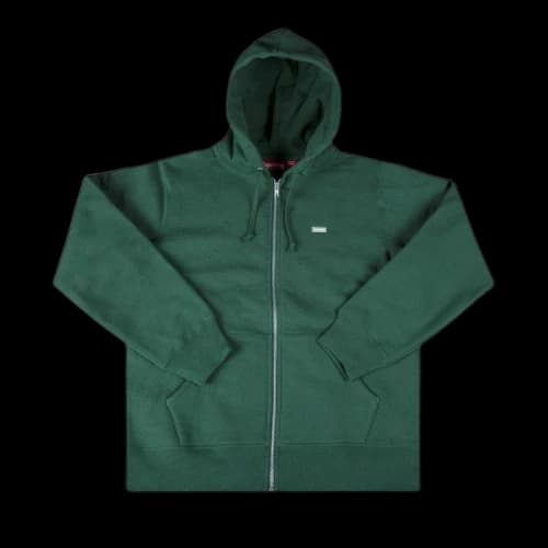Supreme Reflective Small Box Zip Up Sweatshirt 'Green'