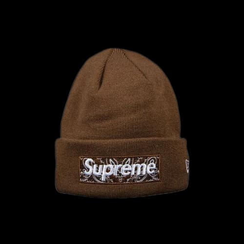 Supreme x New Era Bandana Box Logo Beanie 'Brown'