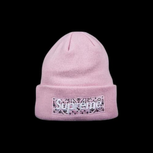 Supreme x New Era Bandana Box Logo Beanie 'Pink'