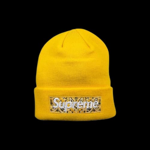 Supreme x New Era Box Logo Beanie 'Yellow'