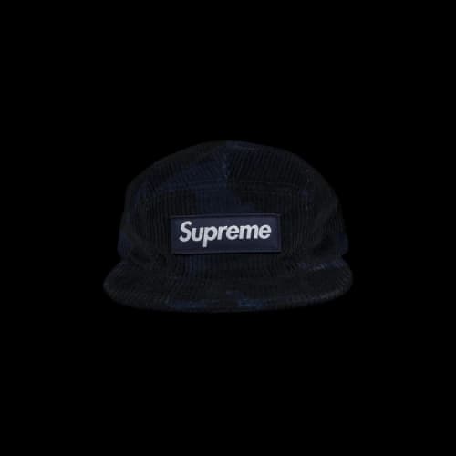 Supreme Camo Corduroy Camp Cap 'Navy'
