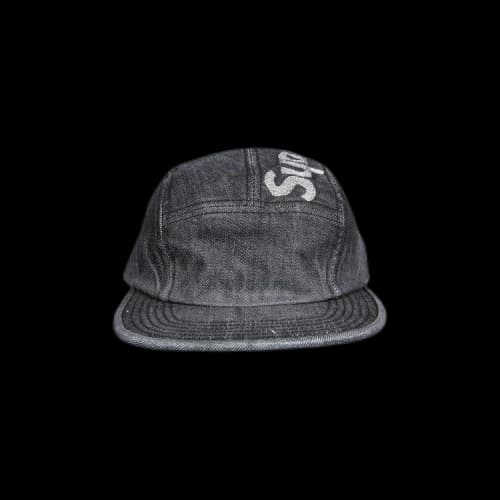 Supreme Top Logo Denim Camp Cap 'Black'