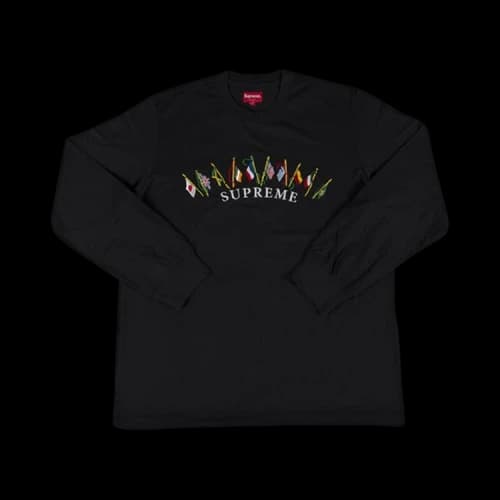 Supreme Flags Long-Sleeve Top 'Black'