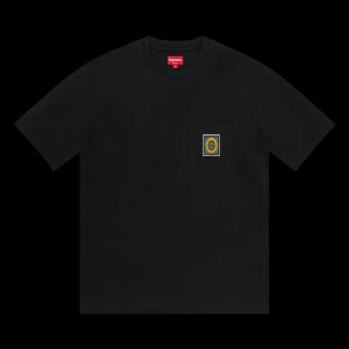 Supreme Crest Label Pocket Tee 'Black'