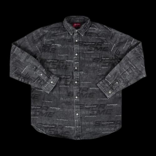Supreme Dimensions Logo Denim Shirt 'Black'