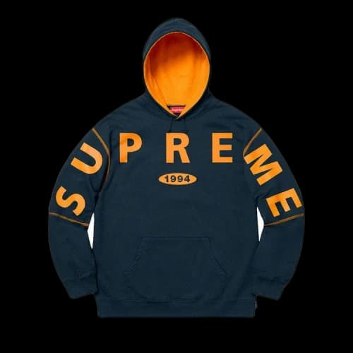 Supreme Spread Logo Hooded Sweatshirt 'Navy'