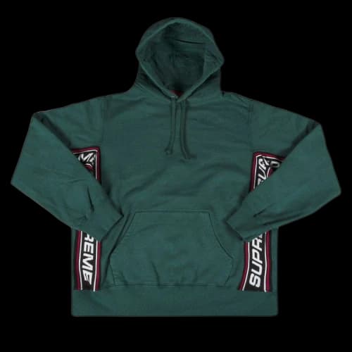 Supreme Text Rib Hooded Sweatshirt 'Green'