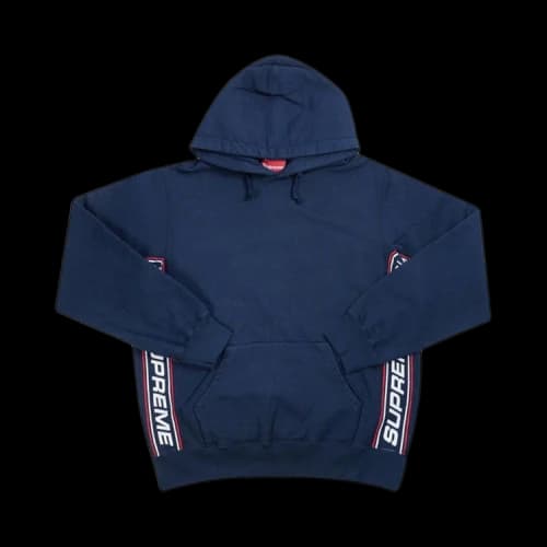 Supreme Text Rib Hooded Sweatshirt 'Navy'