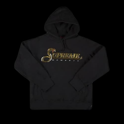Supreme Sequin Viper Hooded Sweatshirt 'Black'